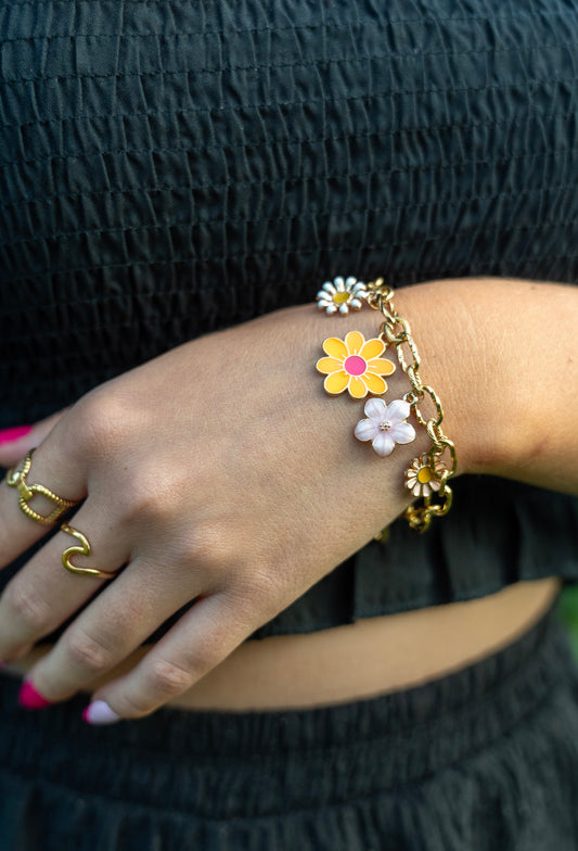 Bracelet charms full Flowers