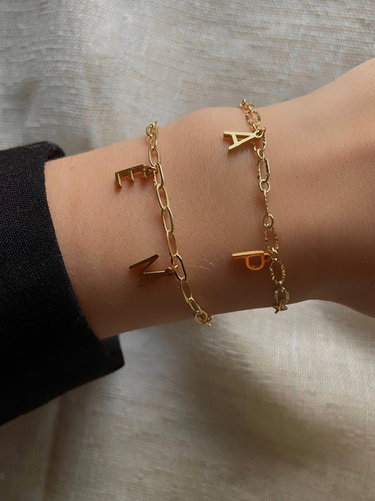 Bracelets initiales doubles